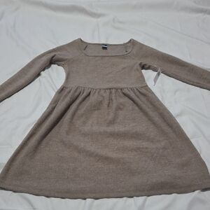 Long Sleeve Ribbed Fit Flare Dress  Girls Size 8